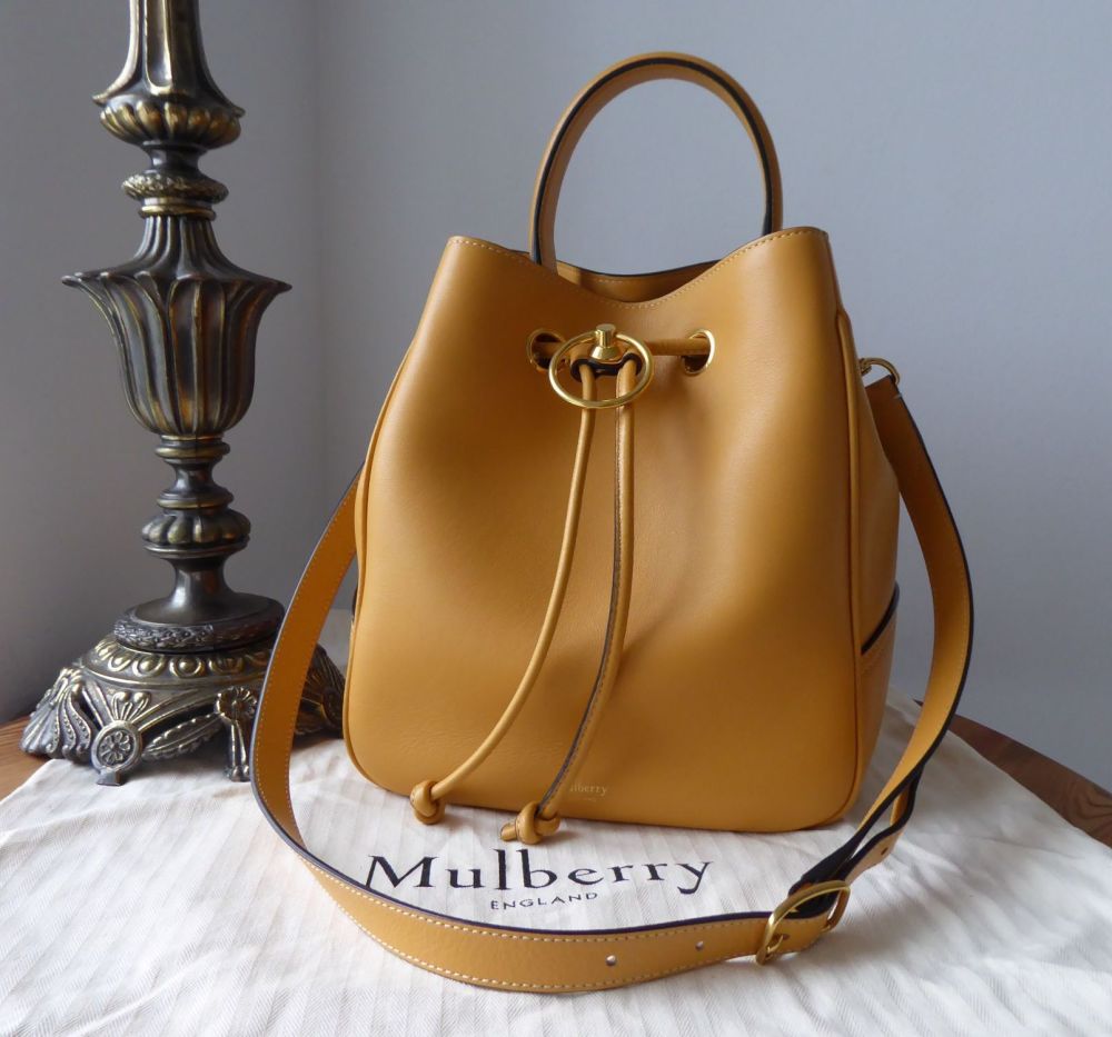 Mulberry Hampstead Bucket Bag in Maize Yellow Silky Calf