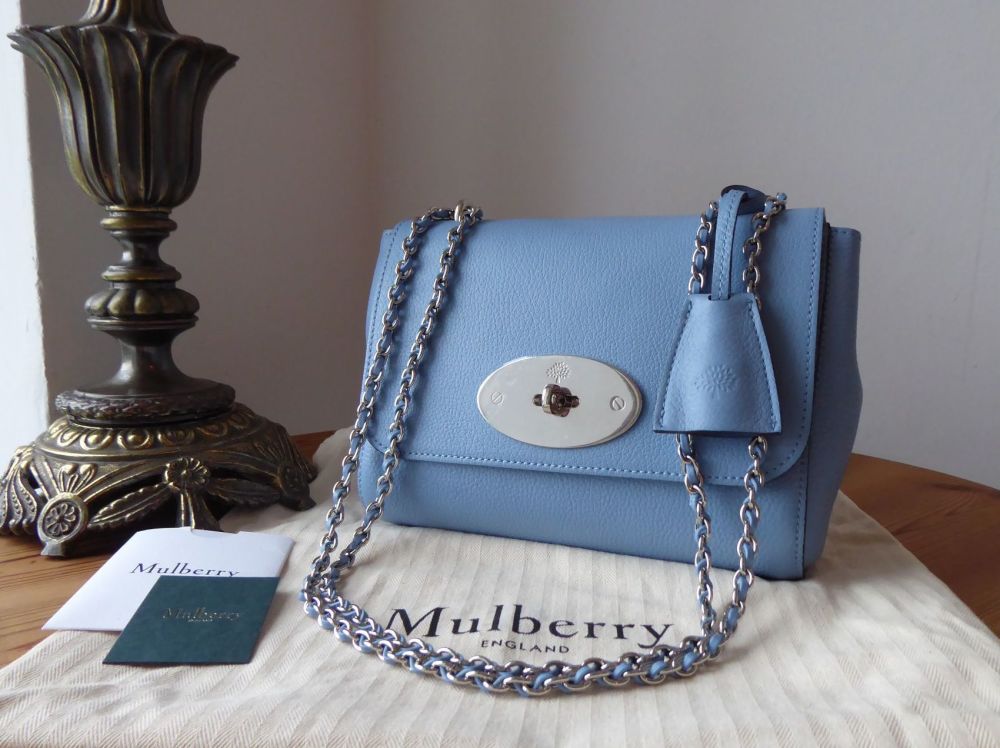 Mulberry Lily in Pale Slate Blue Small Grain Leather with Brushed ...