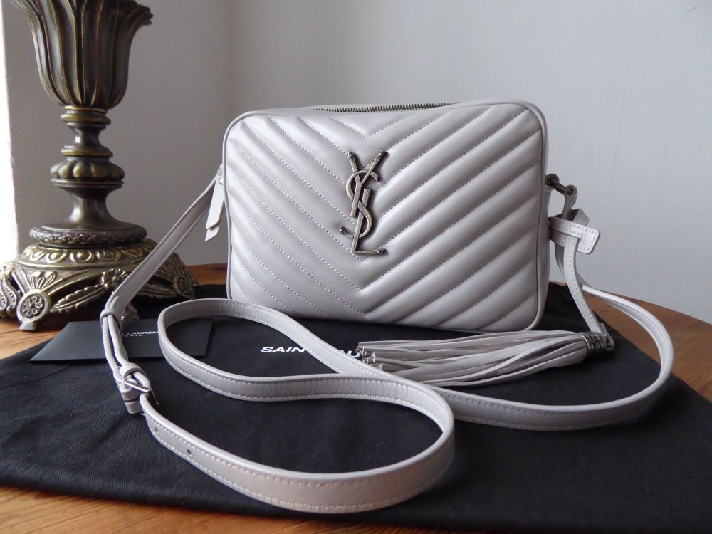 Saint Laurent Monogram Matelasse Lou Camera Bag - Grey Crossbody