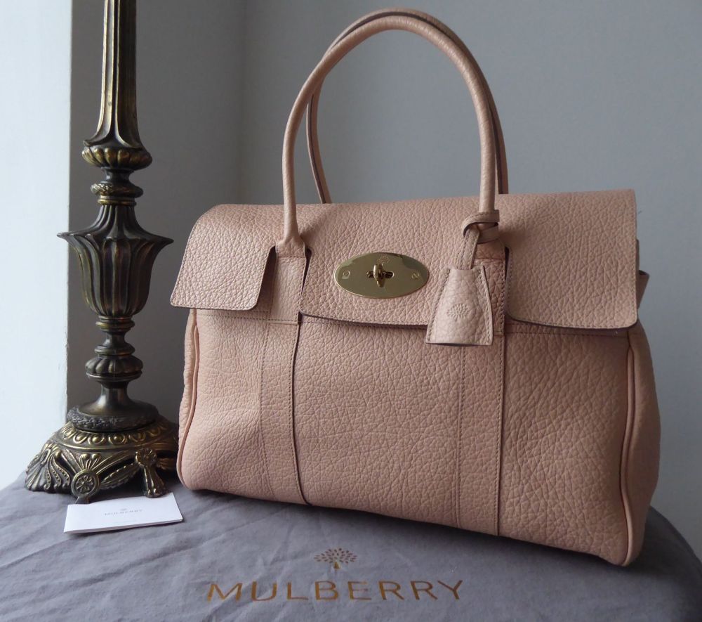 Mulberry Classic Bayswater in Powder Pink Soft Large Grain with Gold Hardwa