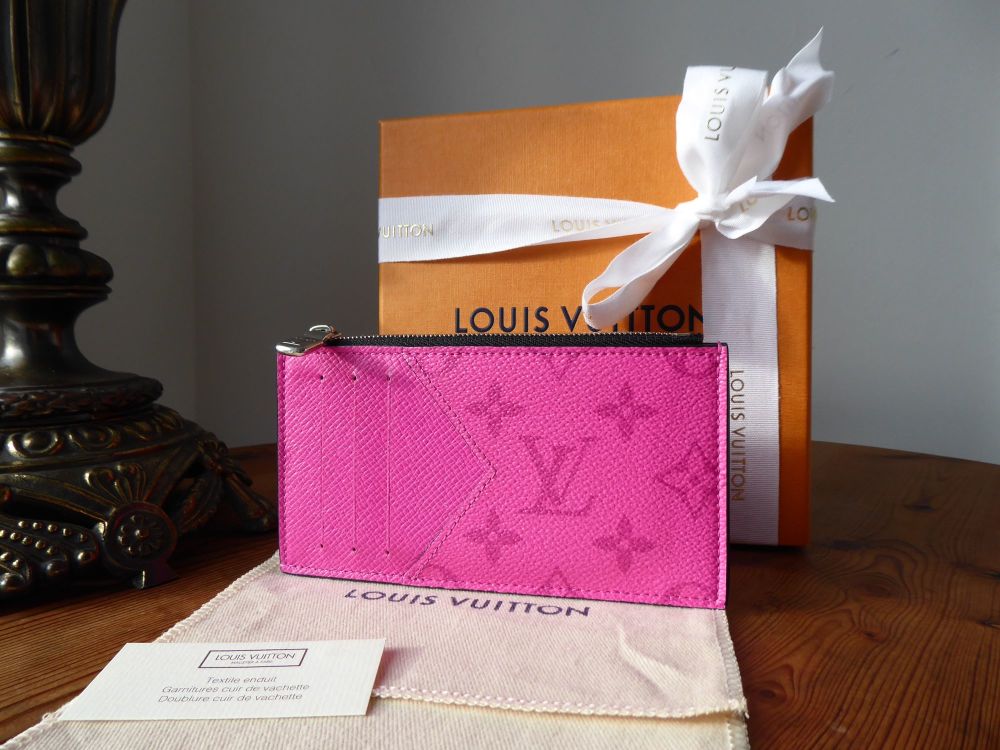 Louis Vuitton Coin Card Holder in Fuschia Pink Taigarama Monogram