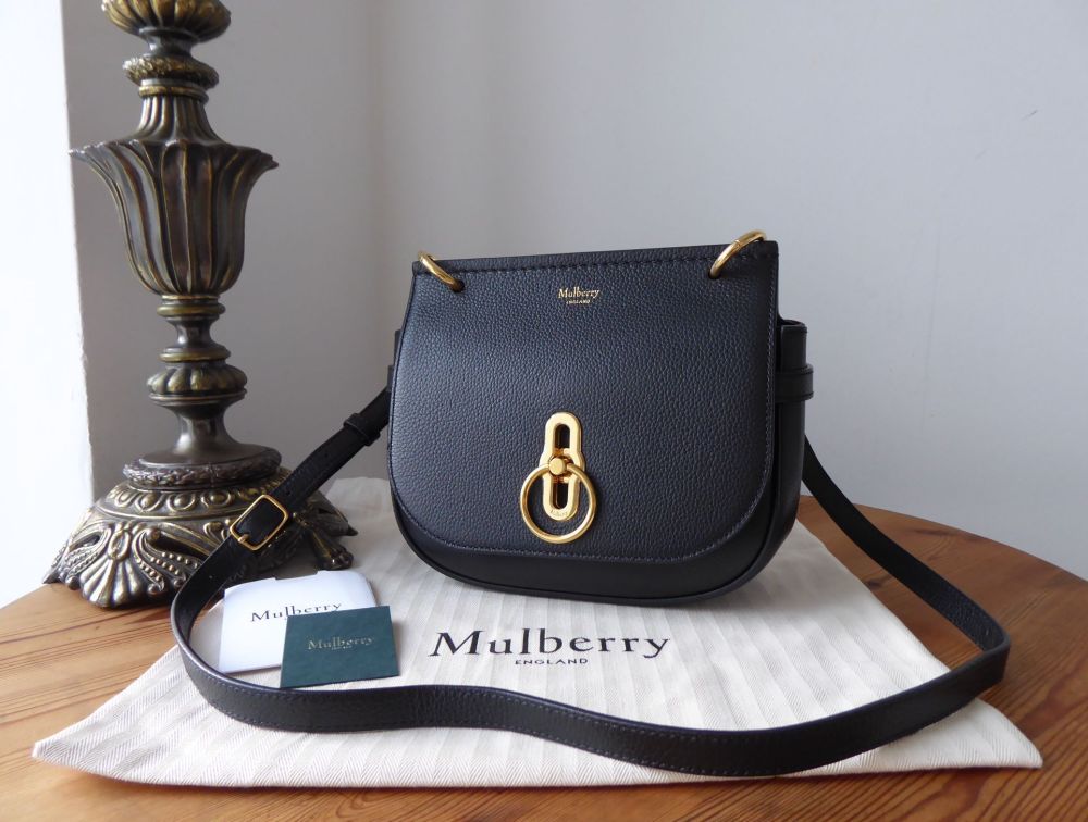 Mulberry Small Amberley Satchel in Black Small Classic Grain - SOLD