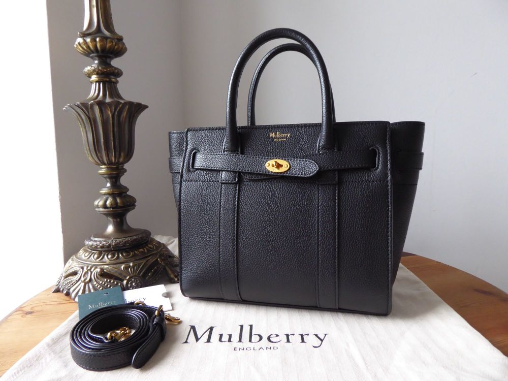Mulberry Mini Zipped Bayswater in Black Small Classic Grain Leather - SOLD