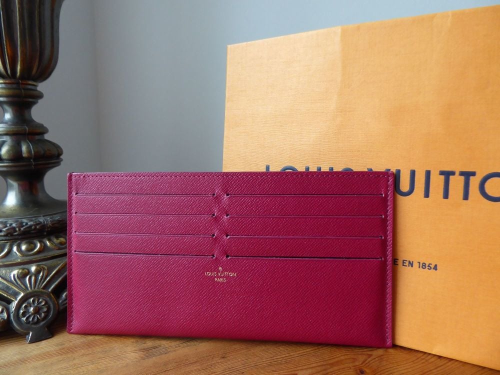 Louis Vuitton Insert Card Holder Pouch in Fuchsia Crossgrain from Félicie