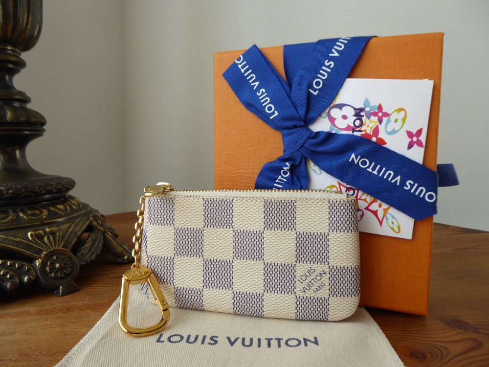 Louis Vuitton Key Porte-Cles Zip Pouch in Damier Azur - New