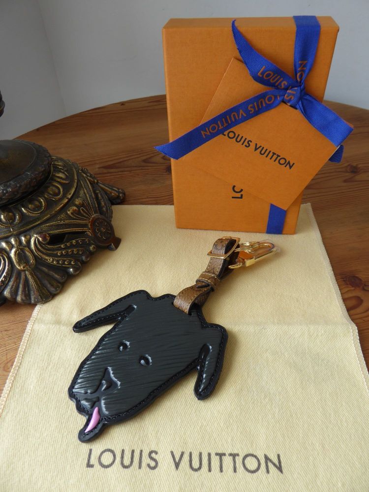 Louis Vuitton Ltd Ed Grace Coddington Catogram Dog Keychain Bag Charm - New 