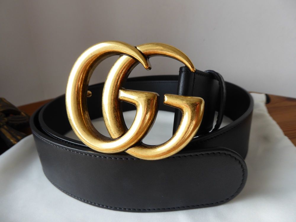 Gucci GG Marmont Re-Edition Wide Belt in Black Calfskin - SOLD