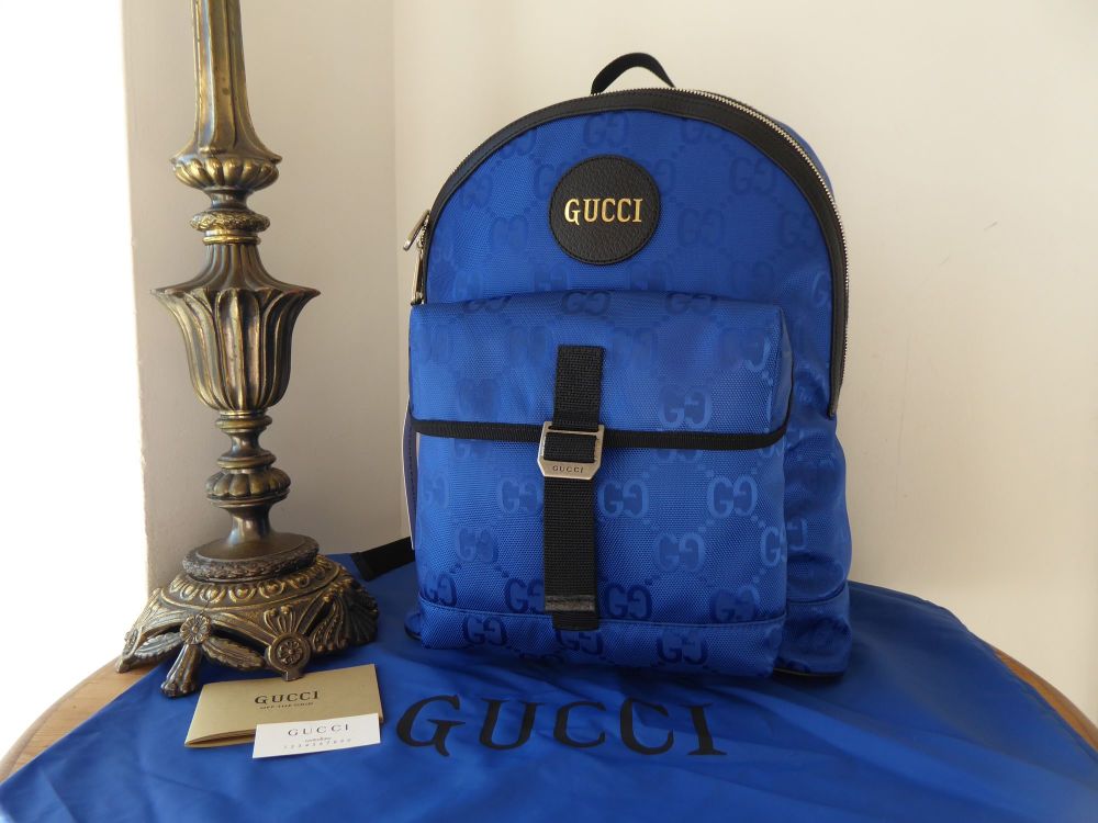 Gucci Off the Grid Backpack in Royal Blue GG Econyl Canvas - New 