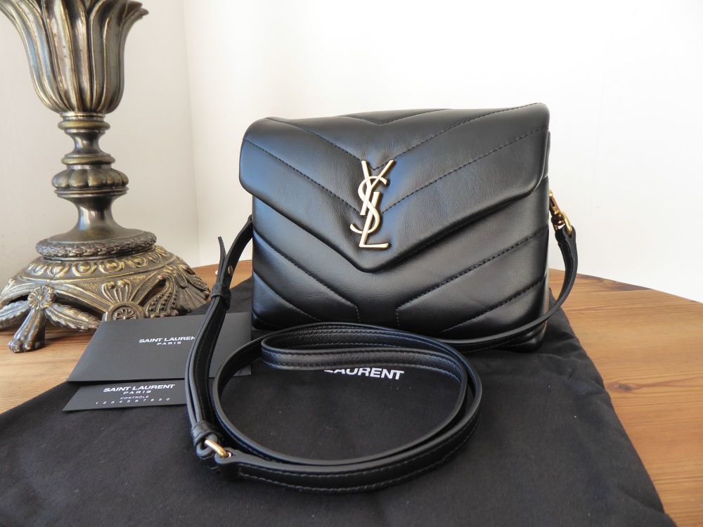 Saint Laurent YSL Toy Loulou in Y Quilted Matelassé Black Calfskin with Antiqued Gold Hardware - SOLD