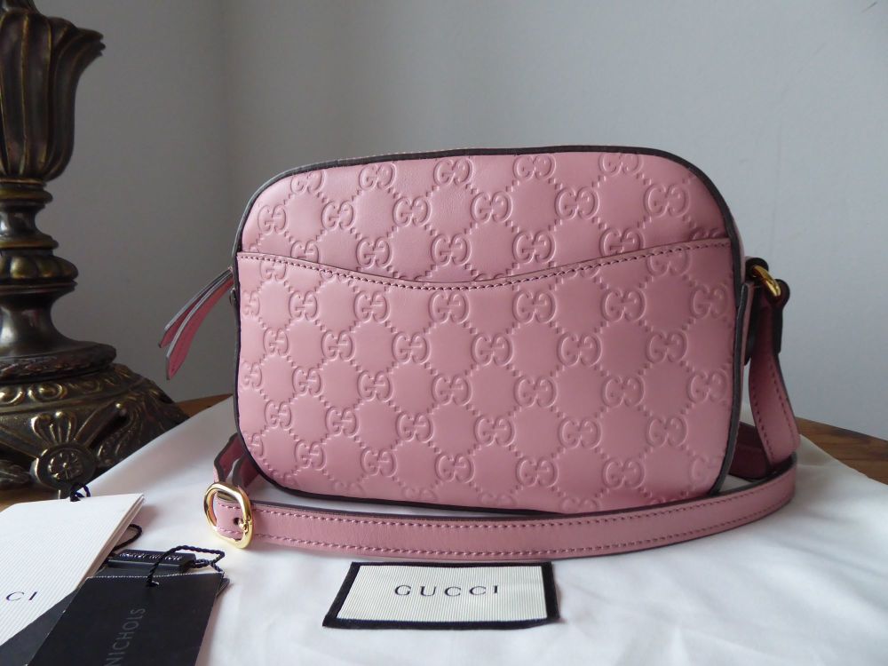Gucci GG Guccissima Monogram Camera Bag in Rose Pink Calfskin