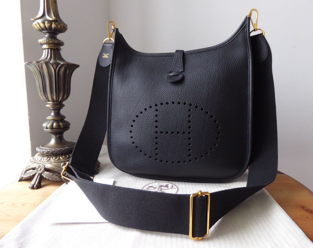 Hermès Clemence Evelyne III 29 - Black Crossbody Bags, Handbags