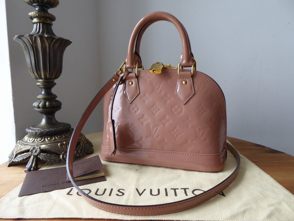 Louis Vuitton Alma Monogram Vernis BB Rose Ballerine in Patent
