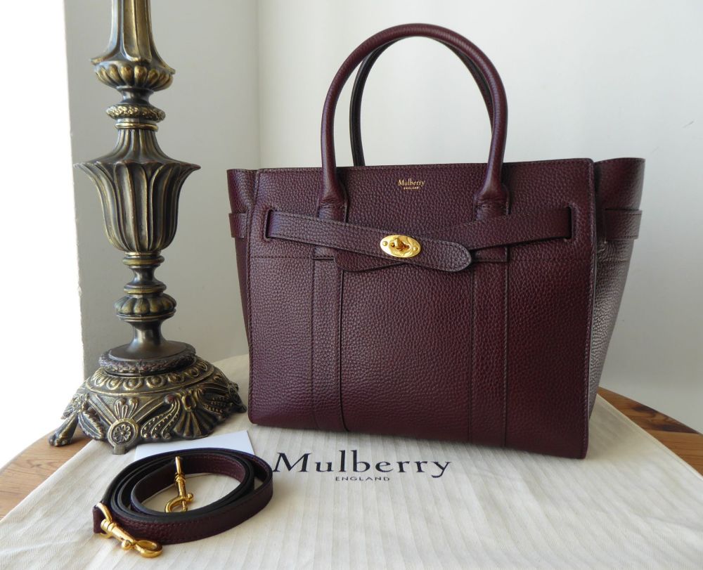 Mulberry Small Zipped Bayswater in Oxblood Small Classic Grain 