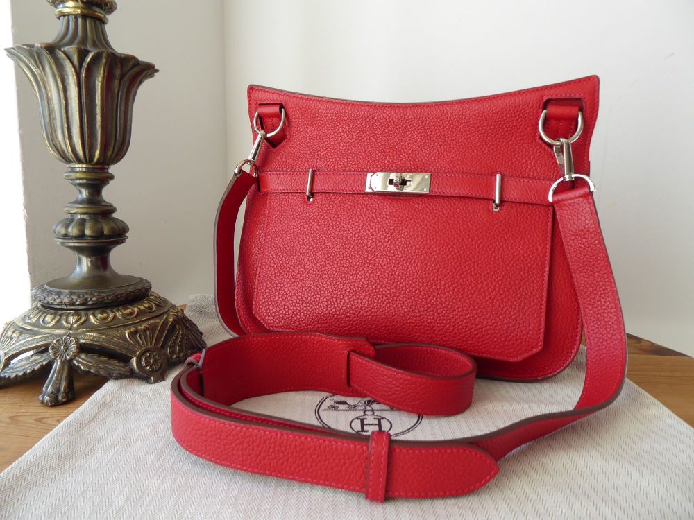 Hermés Jypsière 28 in Rouge Casaque Taurillon Clemence with Palladium Hardware - SOLD