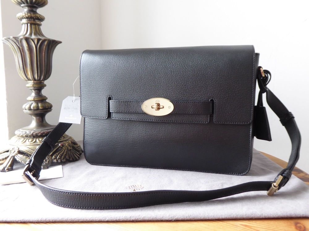 Mulberry Bayswater Shoulder Bag in Black Shiny Goat Leather - SOLD