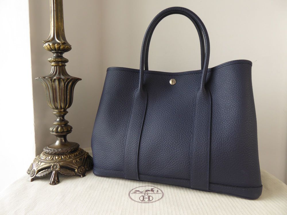 Hermés Garden Party 36 in Bleu Nuit Vache Country Leather - SOLD
