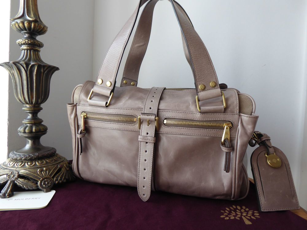 Mulberry Mabel Medium in Pebble Grey Lightweight Antiqued Leather 