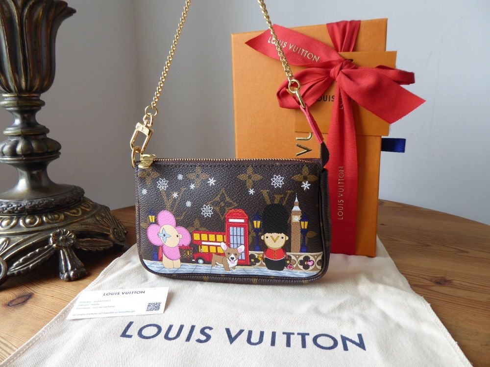 Louis Vuitton Mini Pochette Accessoires Limited Edition Vivienne in London Christmas 2021 Animation - New