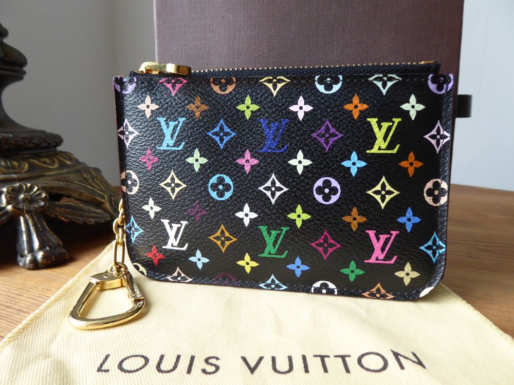 Louis Vuitton Cles Key Holder Zip Pouch NM in Multicolore Monogram Noir - SOLD