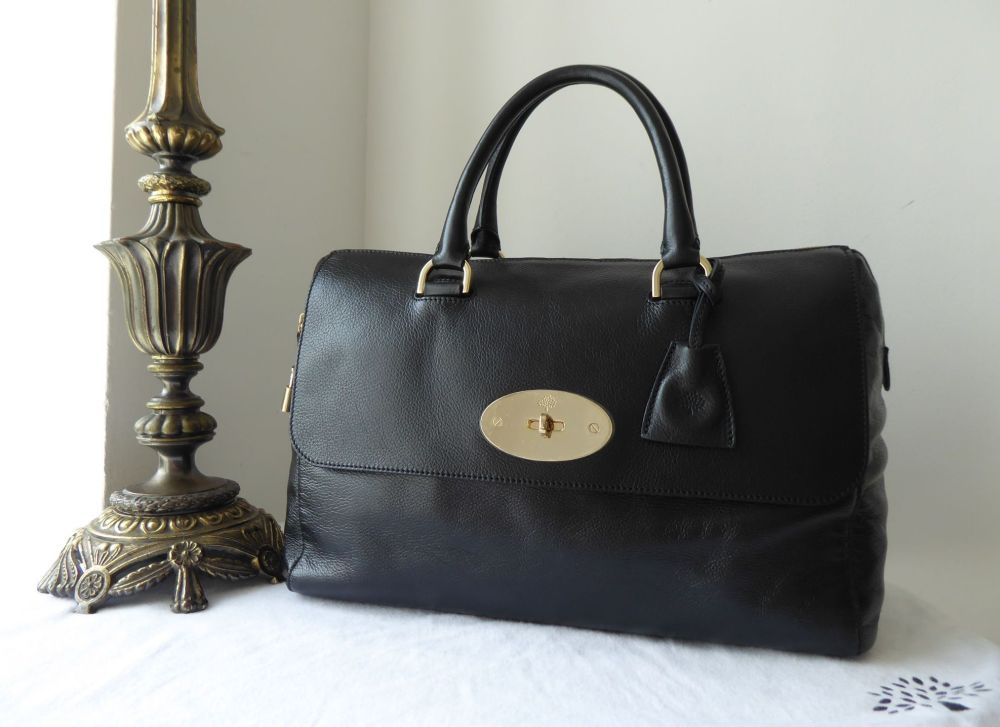 Mulberry Del Rey in Black Soft Spongy Leather with Shiny Gold Hardware - SOLD