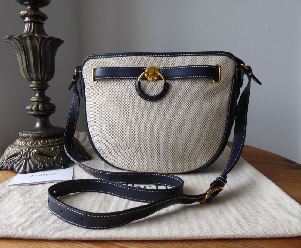 Mulberry Brockwell in Canvas & Midnight Smooth Calf