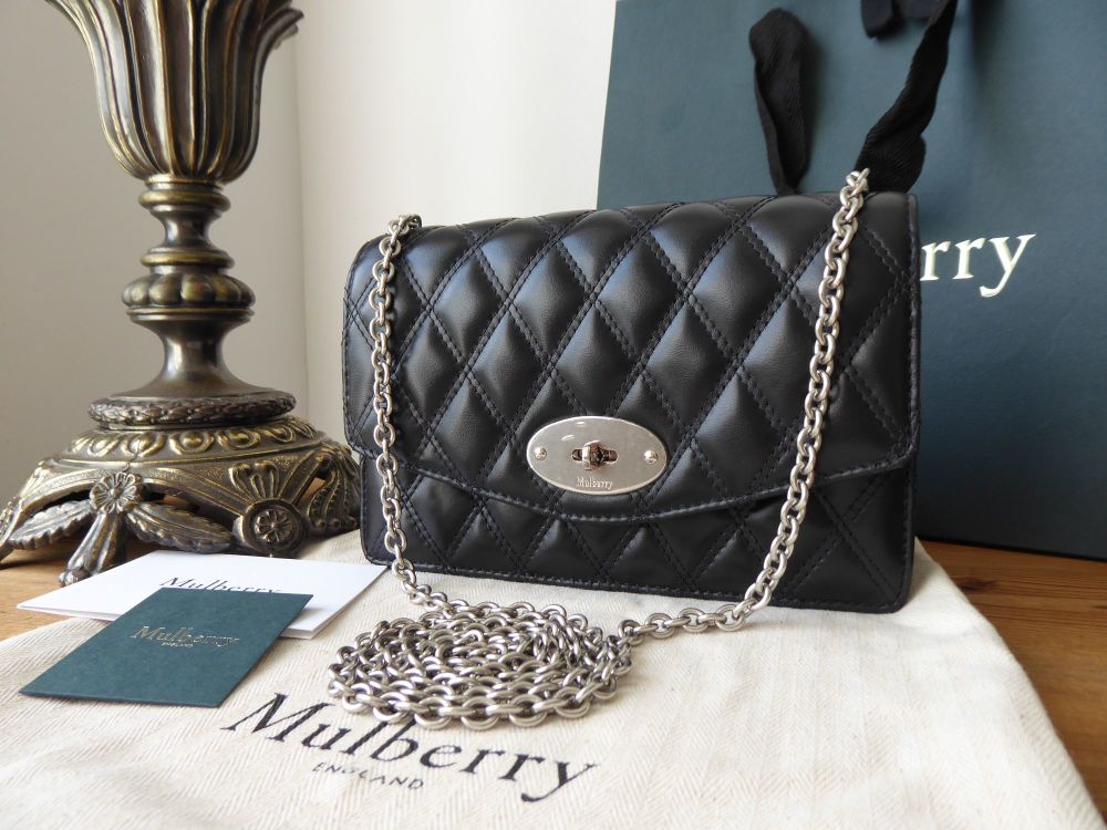 Mulberry Quilted Small Darley Shoulder Clutch in Black Smooth Calf ...