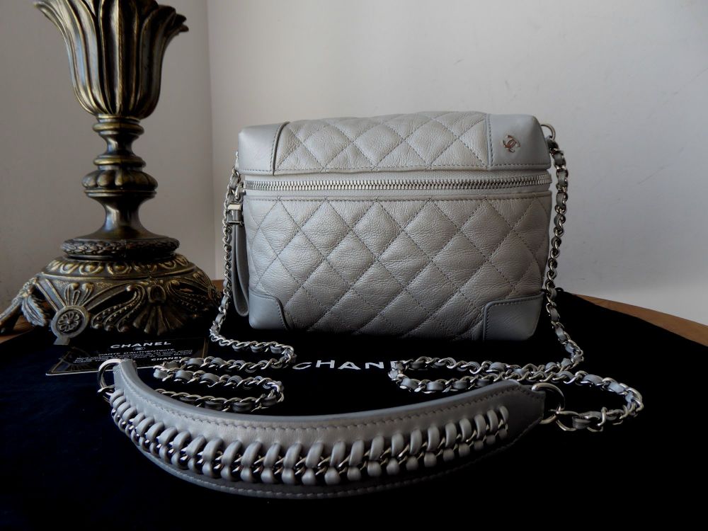 Chanel Small Quilted Camera Messenger Bag in Metallic Antiqued