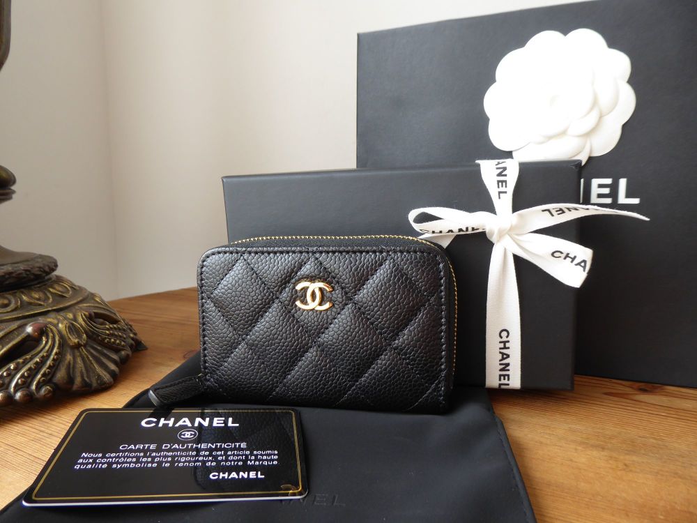 (Unopened) Brand new Chanel Classic Zipped Coin Purse Black Caviar Gold  Hardware