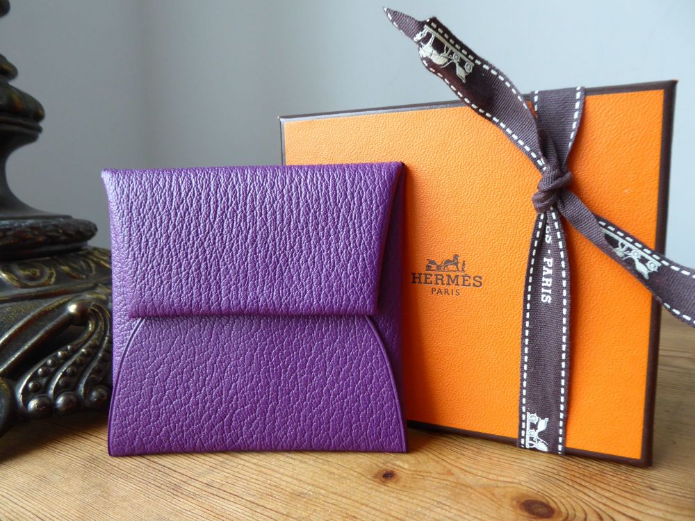 Hermès Bastia Change Purse in Iris Purple Mysore Chèvre Goatskin 