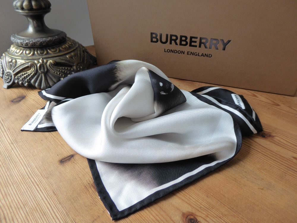 Burberry Panda Print Small Square Silk Scarf - As New 