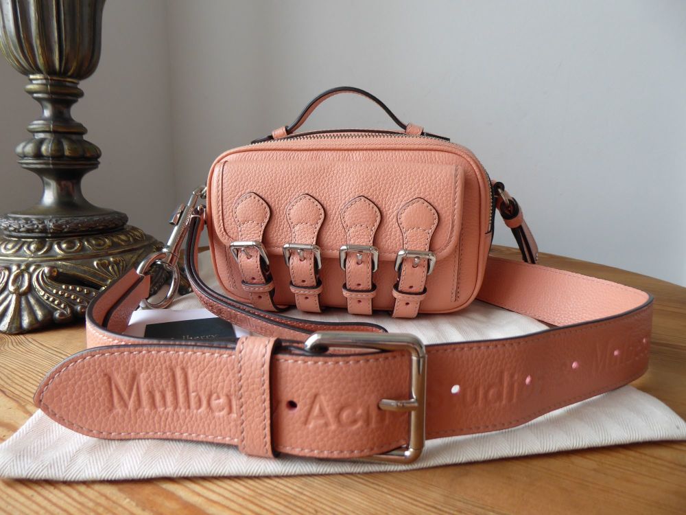 Mulberry & Acne Studios Mini Crossbody Messenger in Acne Pink Classic Grain