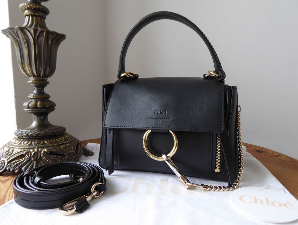 Chloé Faye Day Mini Bag in Black Calfskin - As New
