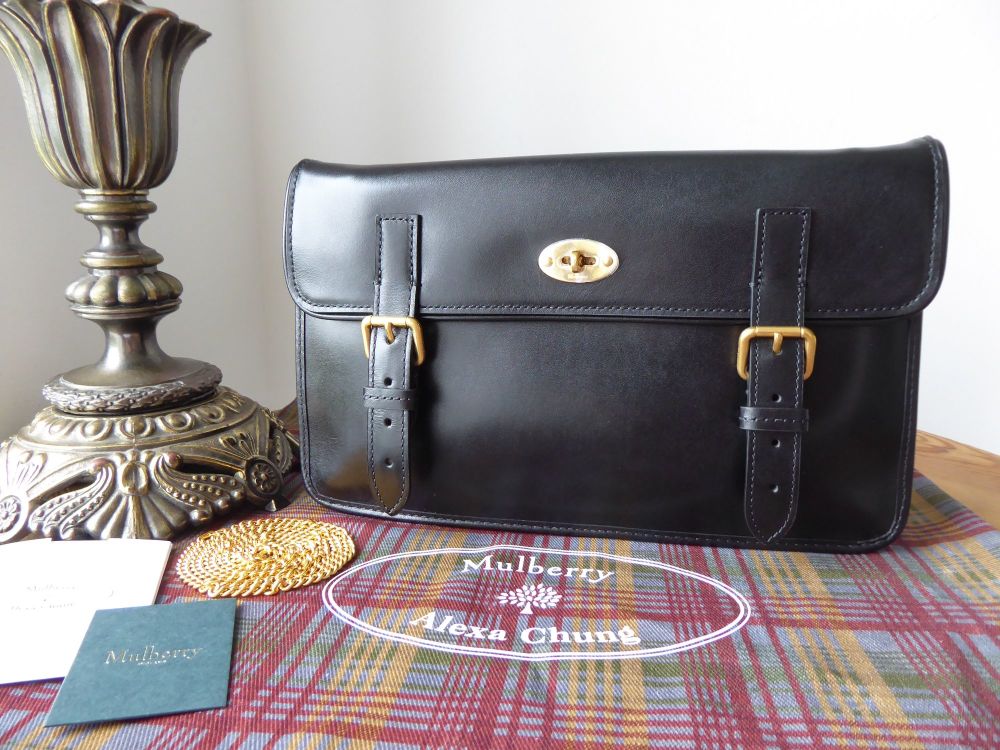 Mulberry x Alexa Chung Limited Edition Little Guy in Black Smooth Shine Cal