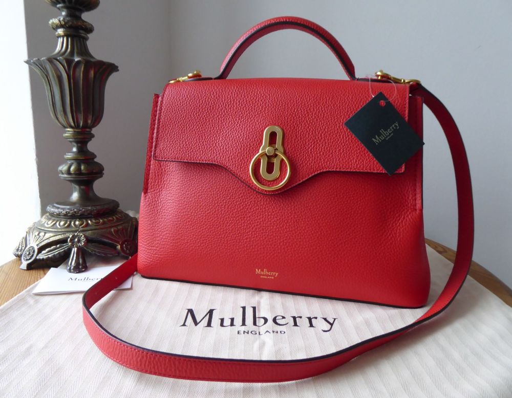 Mulberry Small Seaton in Hibiscus Small Classic Grain - New 