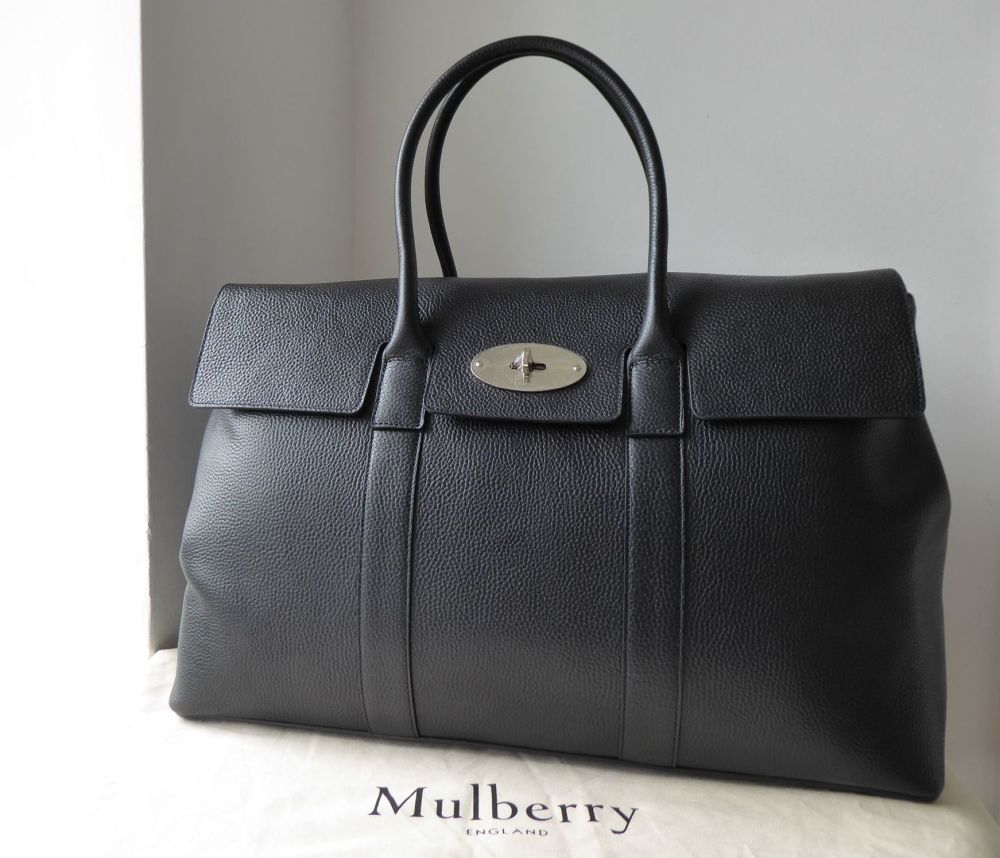 Mulberry New Style Piccadilly in Black Grain Vegetable Tanned Leather with 