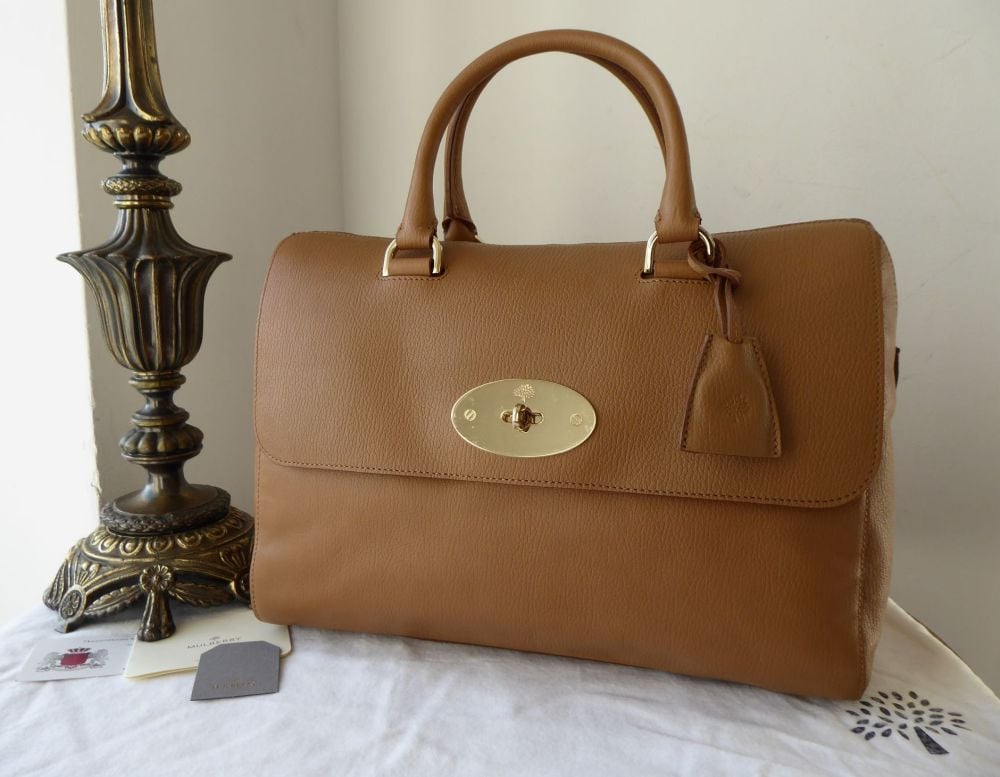 Mulberry Del Rey in Deer Brown Grainy Print Leather with Shiny Gold Hardwar