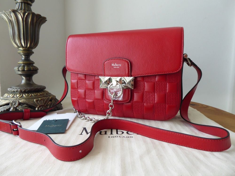 Mulberry Quilted Keeley Satchel in Scarlet Shiny Buffalo Leather - SOLD