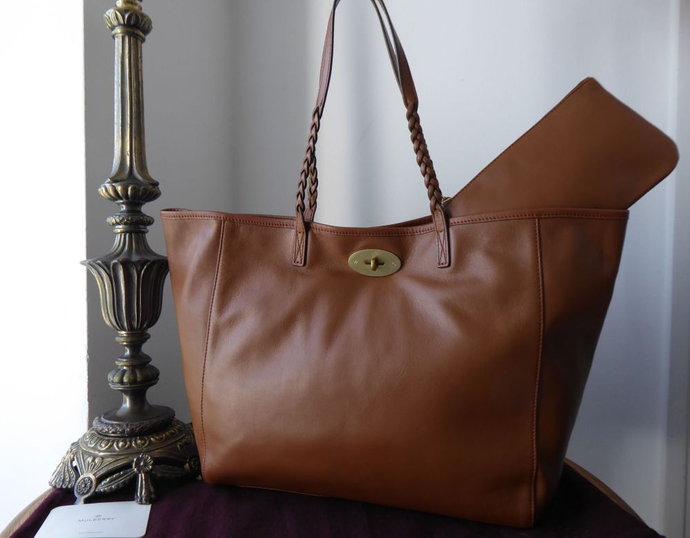 Mulberry Medium Dorset Tote and Small Zipped Pouch in Oak Soft Nappa Leathe