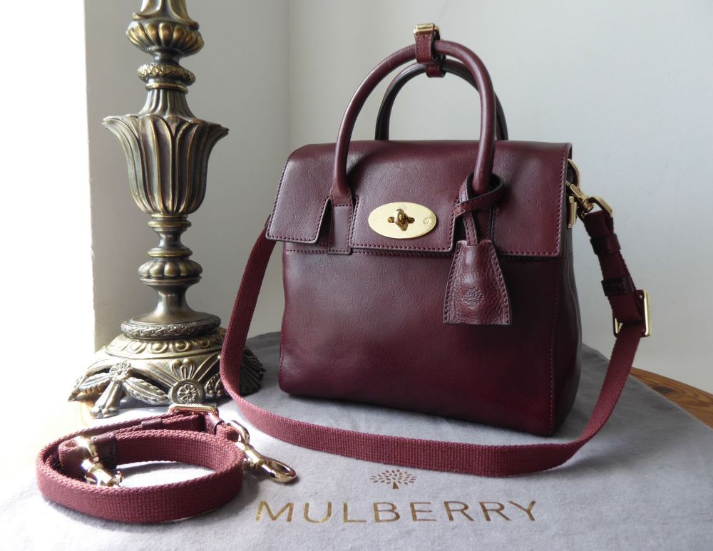Mulberry Mini Cara Delevingne Backpack in Oxblood Coloured Vegetable Tanned