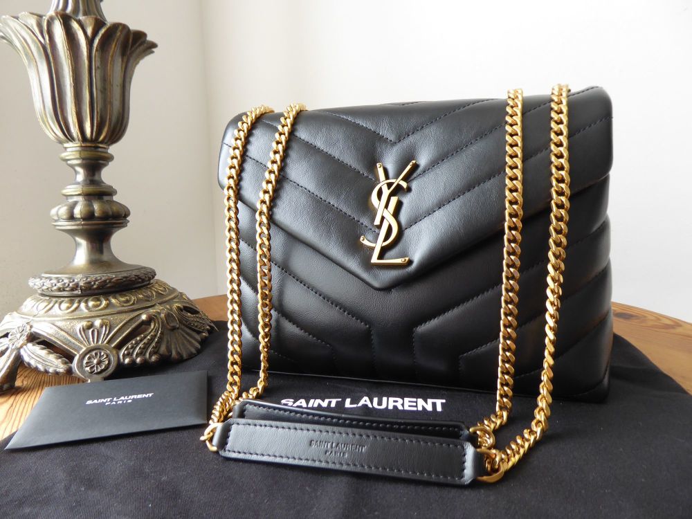 Saint Laurent YSL Monogram Small Loulou in Black Y Quilted Calfskin Matelas