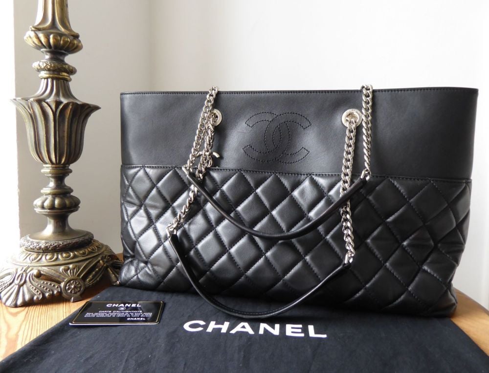 Chanel Timeless Soft Tote Shopper in Black Lambskin with Shiny Silver Hardware