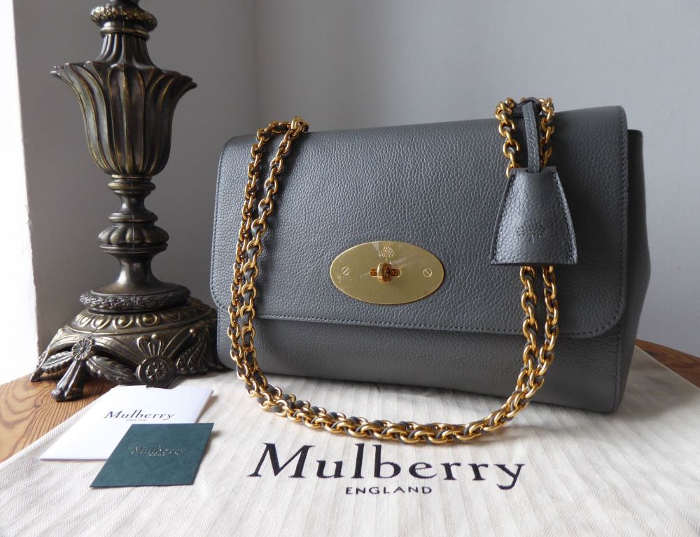 Mulberry Medium Lily in Charcoal Small Classic Grain - New