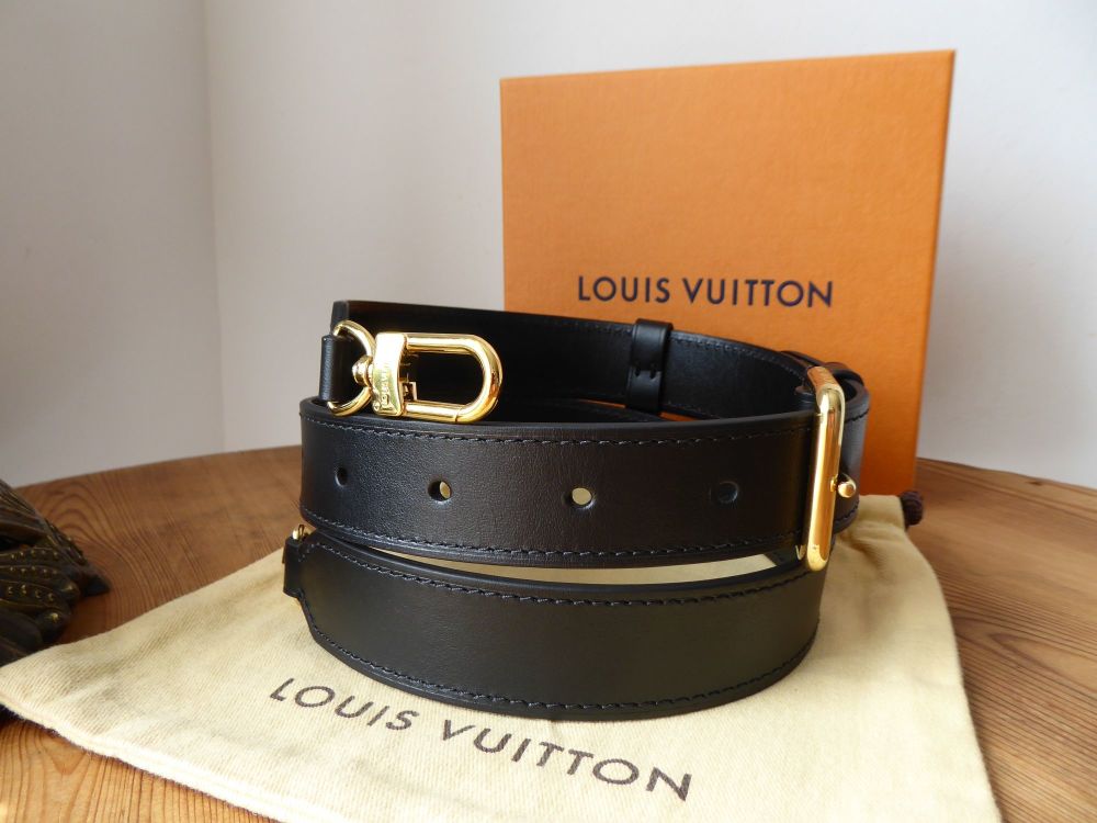 Louis Vuitton Bandouliere 3cm Wide Adjustable Shoulder Strap in Black Calfs