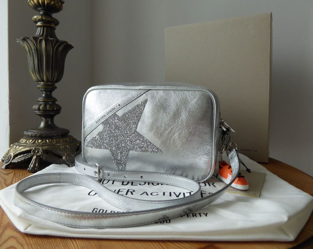 Golden Goose Star Bag in Metallic Silver Leather with Crystals - SOLD