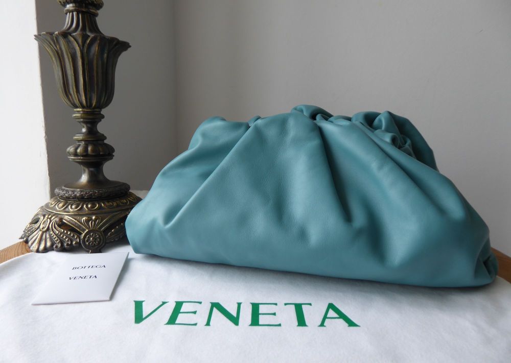 Bottega Veneta The Pouch in Linoleum Blue Calfskin Nappa  - New