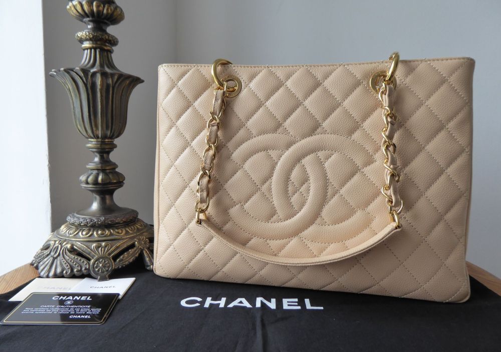 Chanel Grand Shopping Tote GST Beige Clair Caviar with Gold Hardware - SOLD