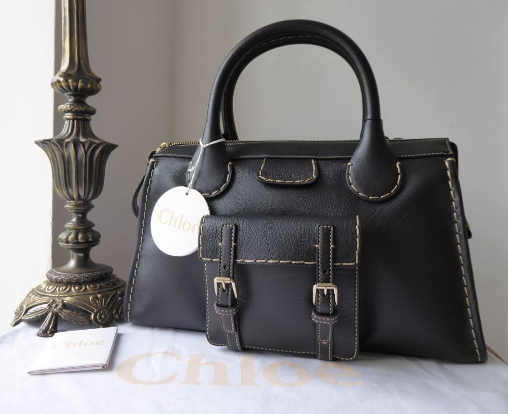 Chloé Edith Medium Day Bag in Black Buffalo Leather - SOLD