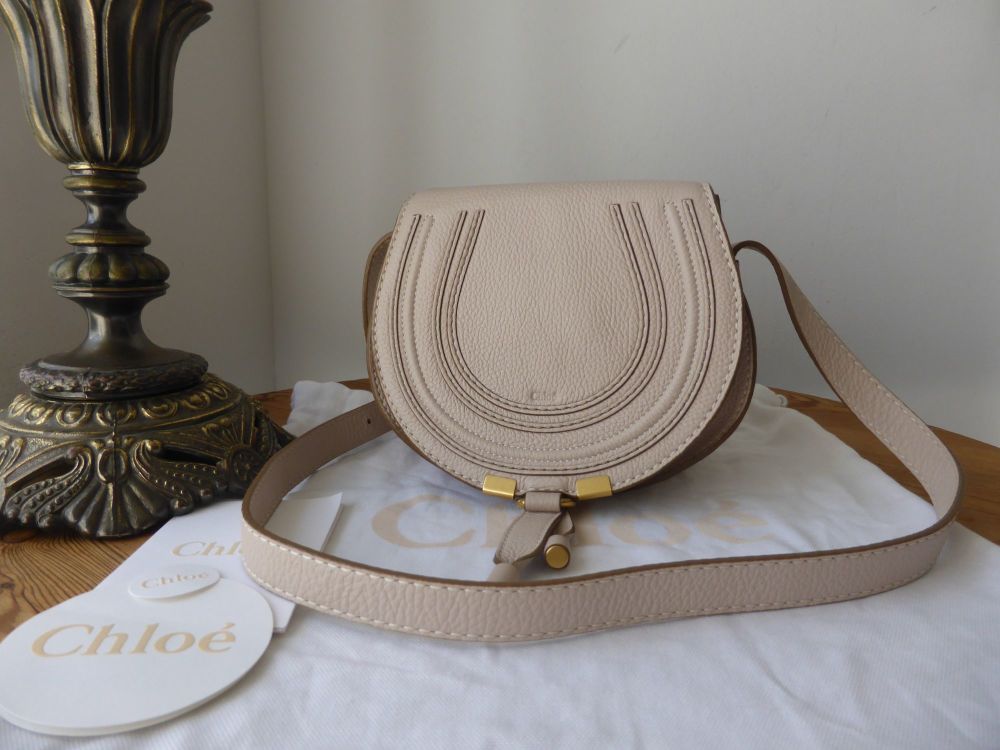 Chloé Mini Marcie Small Saddle Bag in Nude Pebbled Calfskin - SOLD