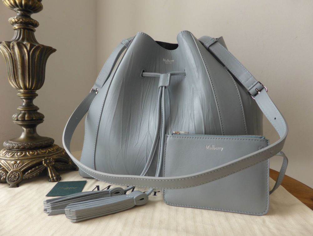 Mulberry Small Millie Tote in Cloud Crinkled Leather with Silver Hardware - SOLD