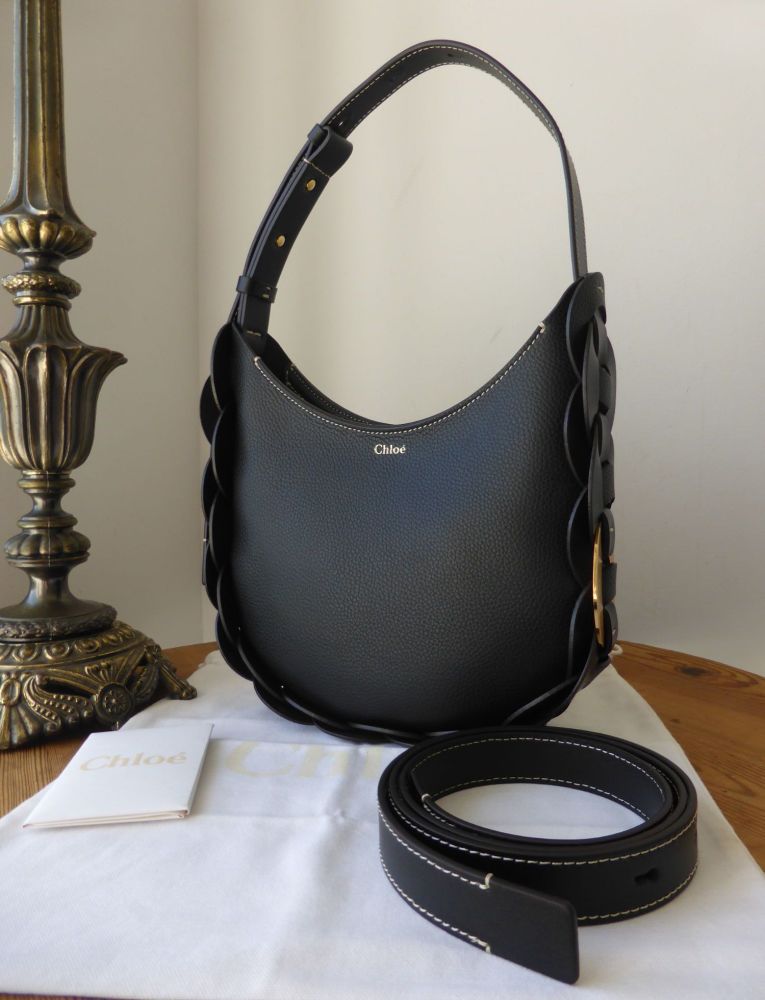 Chloé Small Darryl Hobo Shoulder Bag in Black Calfskin - SOLD